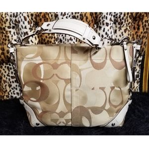 EUC Coach Signature Beige Handbag